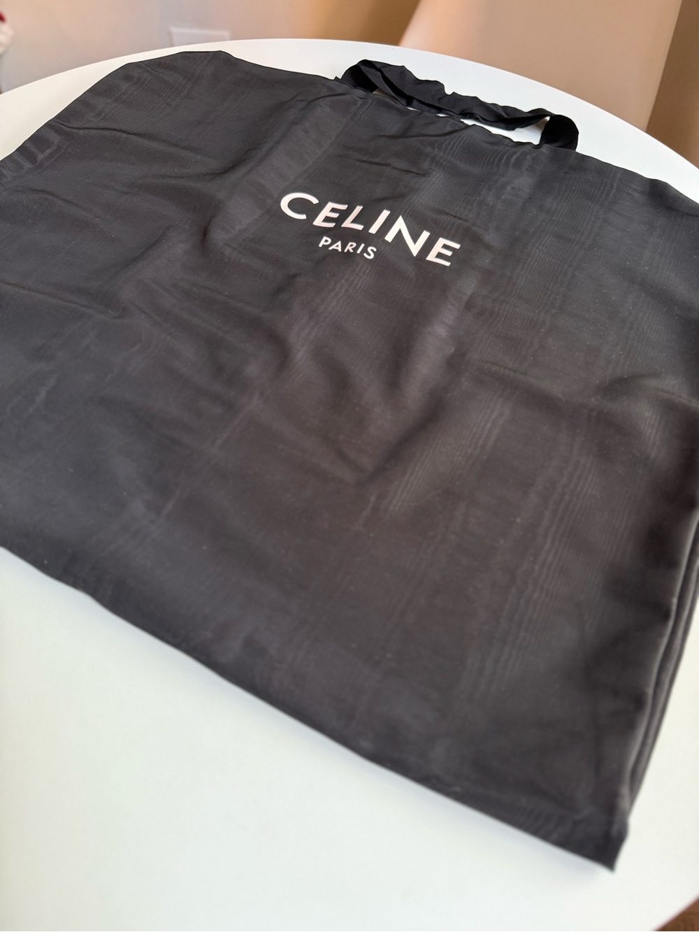 Celine Paris Black Garment Bag Suit Dress Travel Storage Cover Handle 26"*46"